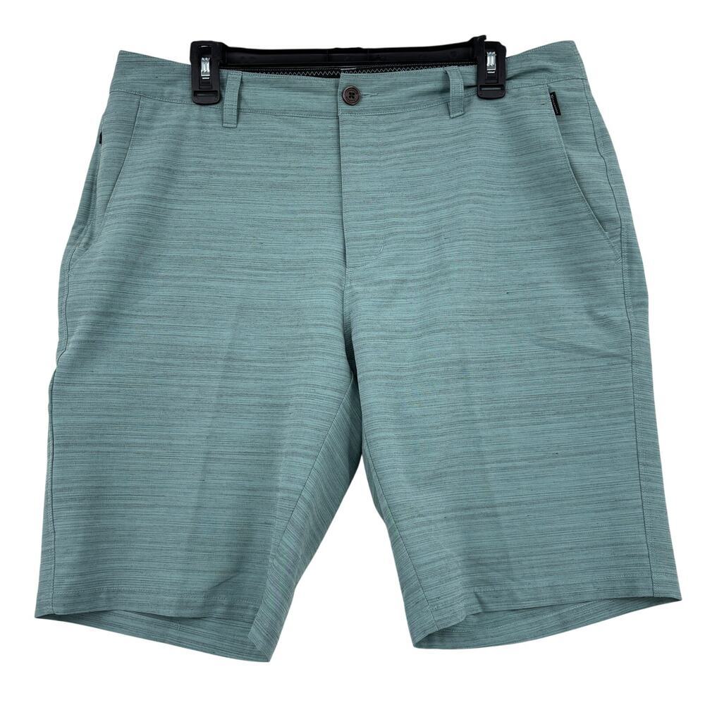 7 Diamonds Shorts Mens Size 34 Kinetic Performance Aqua Green Golf Stretch